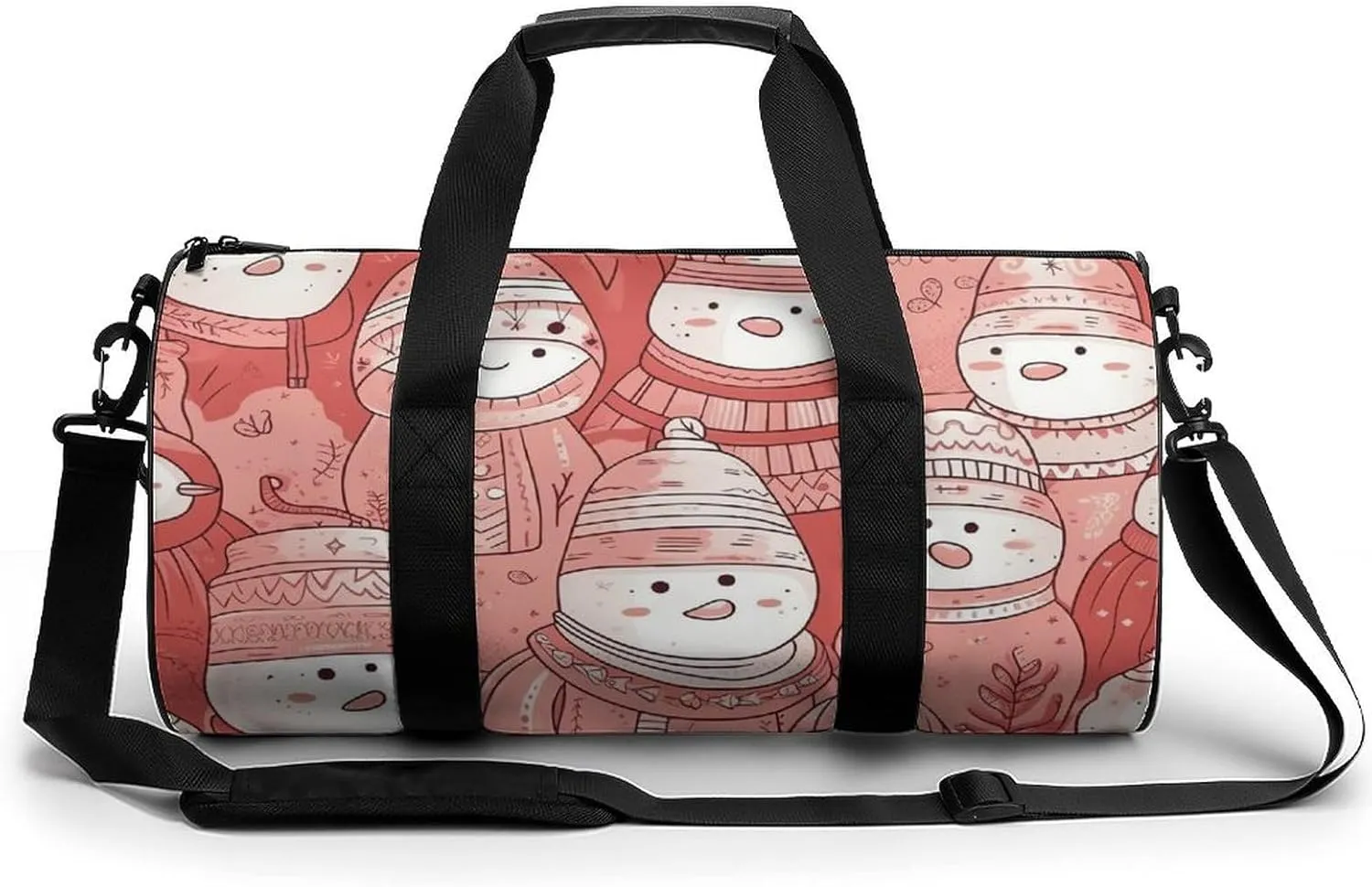 Travel Duffel Bag Weekender Bags for Men Women Large Capacity Overnight Bags Red Snowman Pattern Travel Sports Gym Bag Canvas Carry On Tote Bags for Travel Yoga