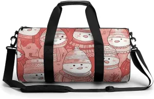 Travel Duffel Bag Weekender Bags for Men Women Large Capacity Overnight Bags Red Snowman Pattern Travel Sports Gym Bag Canvas Carry On Tote Bags for Travel Yoga