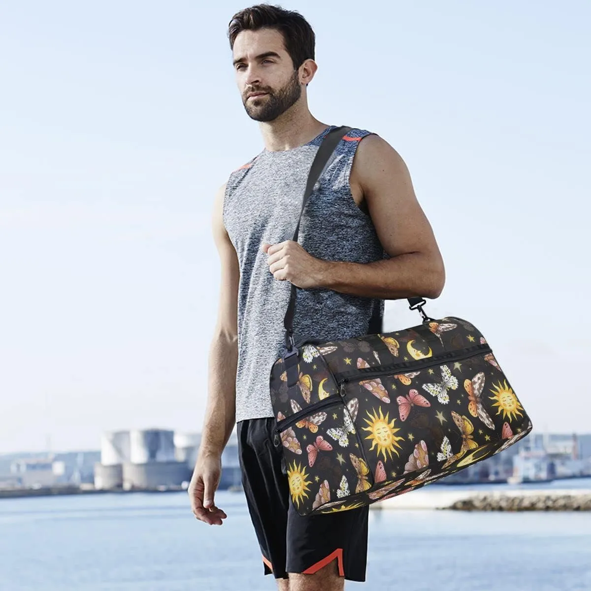 Travel Duffel Bags Magic Butterfly Sports Duffel Bag Gym Bag Travel Luggage Overnight Bags for Men Women Duffel Bags with Adjustable Strap for Traveling