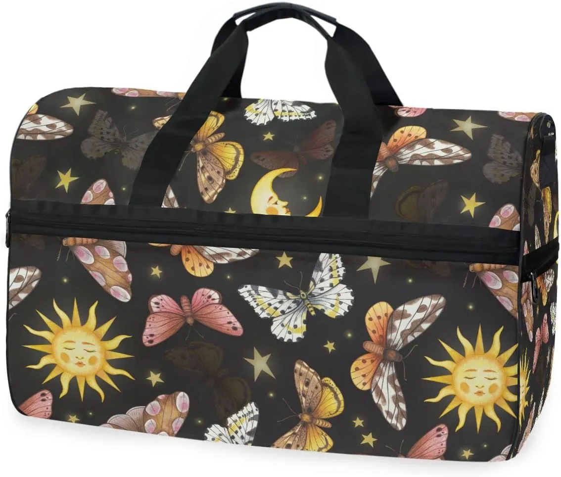 Travel Duffel Bags Magic Butterfly Sports Duffel Bag Gym Bag Travel Luggage Overnight Bags for Men Women Duffel Bags with Adjustable Strap for Traveling