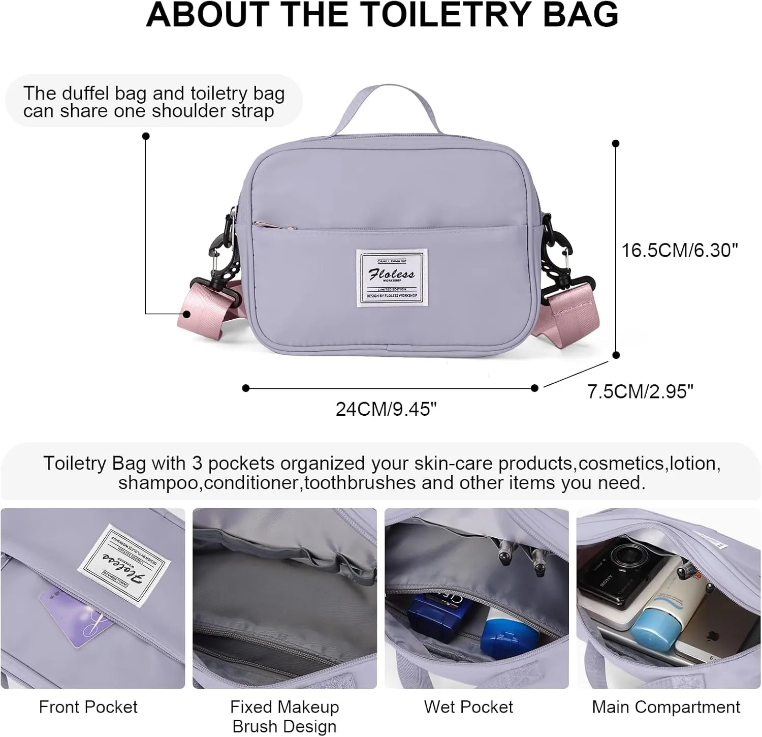 Travel Duffel Bag,Sports Tote Gym Bag,Shoulder Weekender Overnight Bag for Women