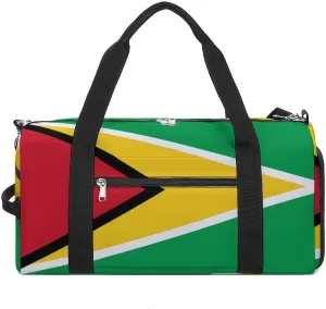 Travel Duffel with Guyana Flag for Boys Girls Waterproof Shoe Compartment