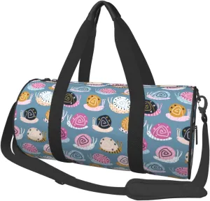 Travel Duffle Bag, Funny Doodle Snails Sports Gym Bag for Women Men, Carry On Bag Weekender Overnight Duffel Bag, Personal Item Travel Bag