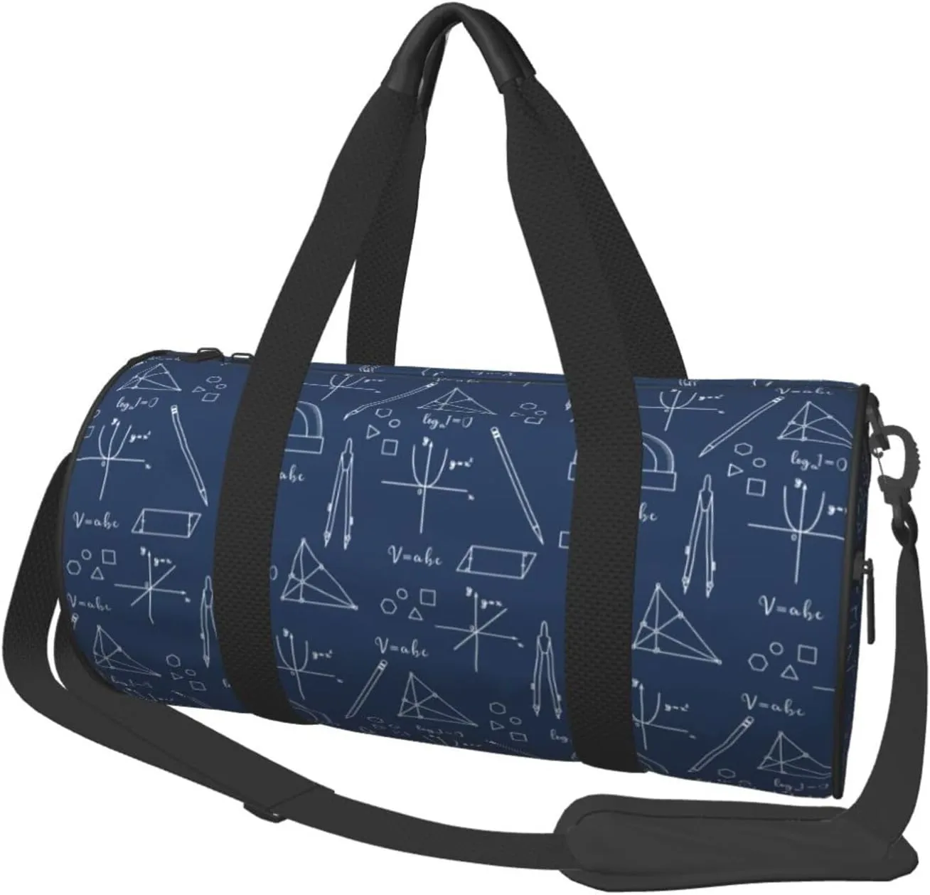 Travel Duffle Bag, Math Print blue ruler Sports Gym Bag for Women Men, Carry On Bag Weekender Overnight Duffel Bag, Personal Item Travel Bag