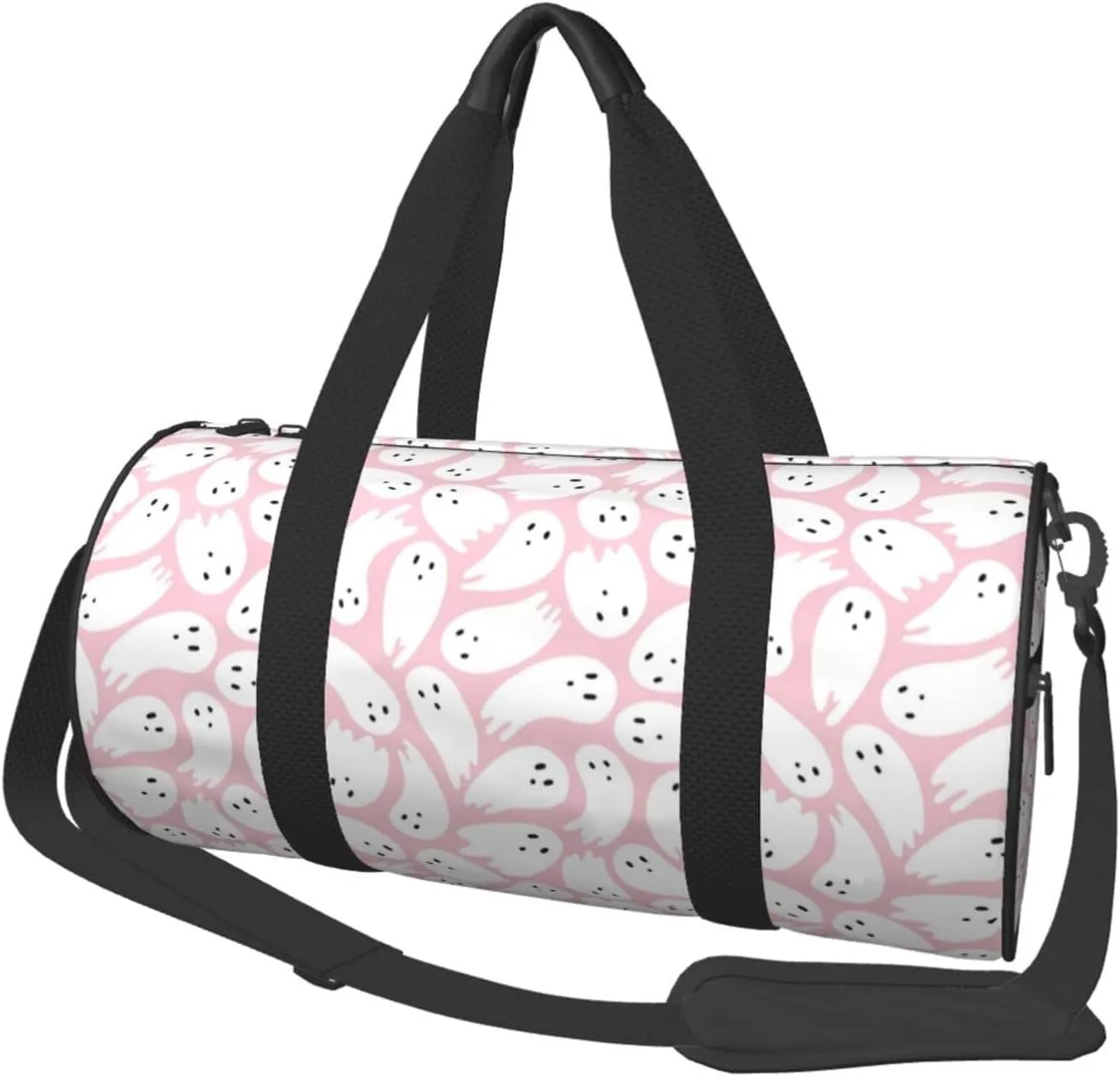 Travel Duffle Bag, pink ghost halloween fun Sports Gym Bag for Women Men, Carry On Bag Weekender Overnight Duffel Bag, Personal Item Travel Bag