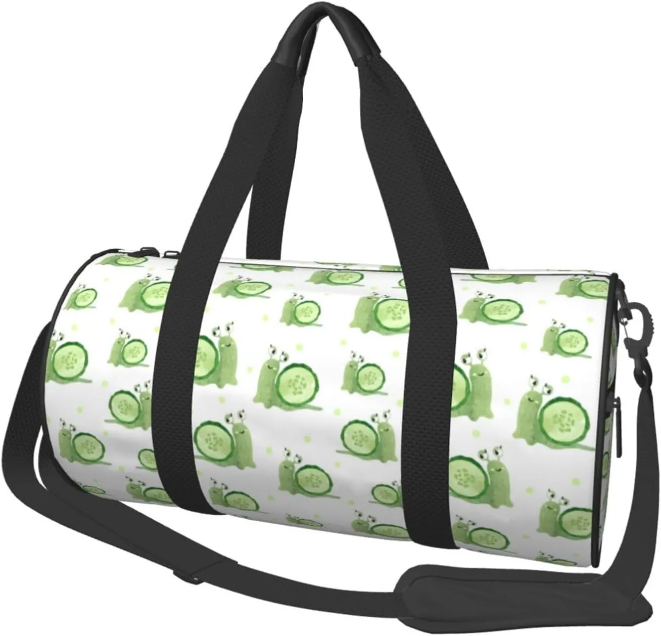 Travel Duffle Bag, Snails cucumber slices Sports Gym Bag for Women Men, Carry On Bag Weekender Overnight Duffel Bag, Personal Item Travel Bag