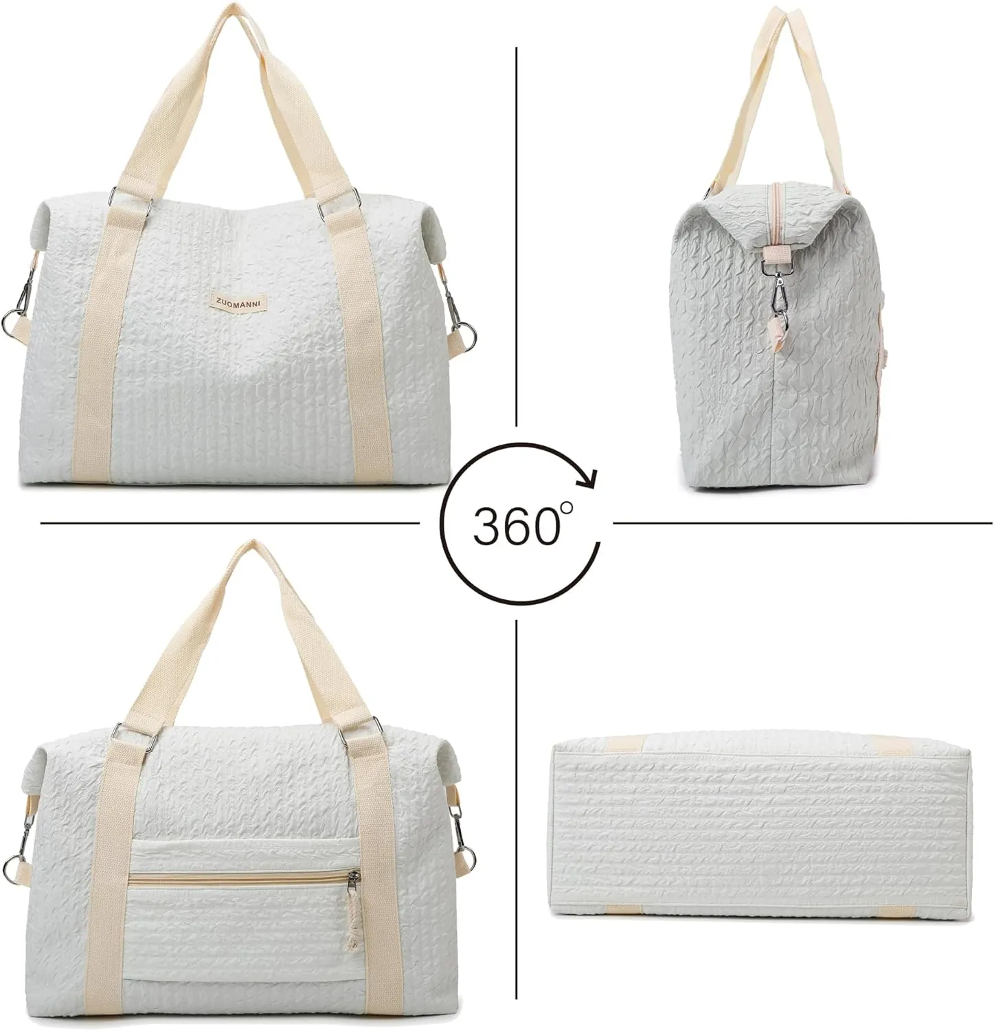 Travel Duffle Bag,Weekender Bags for Women Men,Overnight Carry On Tote Bags,Large Sports Gym Bags Portable Double Layer Wet Pocket Traveling Duffel Tote Bag Grey