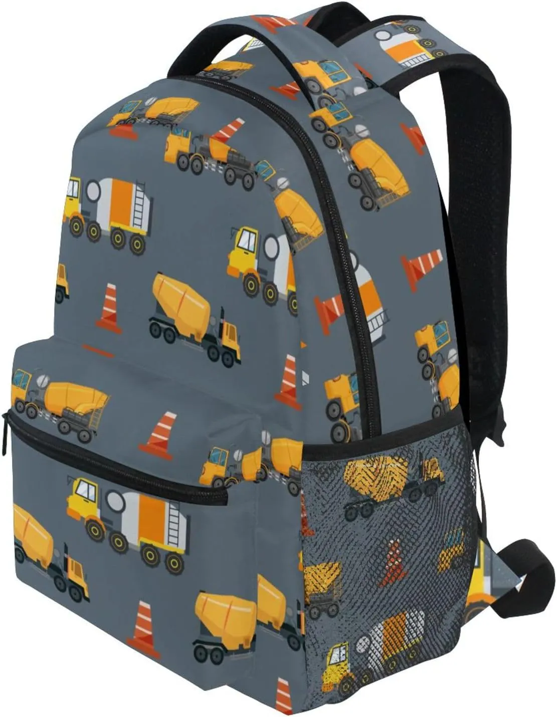 Travel Laptop Backpack Daypack Concrete Mixer on Truck College School Computer Bag Bookbag for Kids, Fits 3 to 6 years old