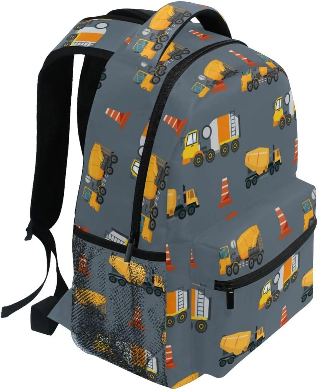 Travel Laptop Backpack Daypack Concrete Mixer on Truck College School Computer Bag Bookbag for Kids, Fits 3 to 6 years old