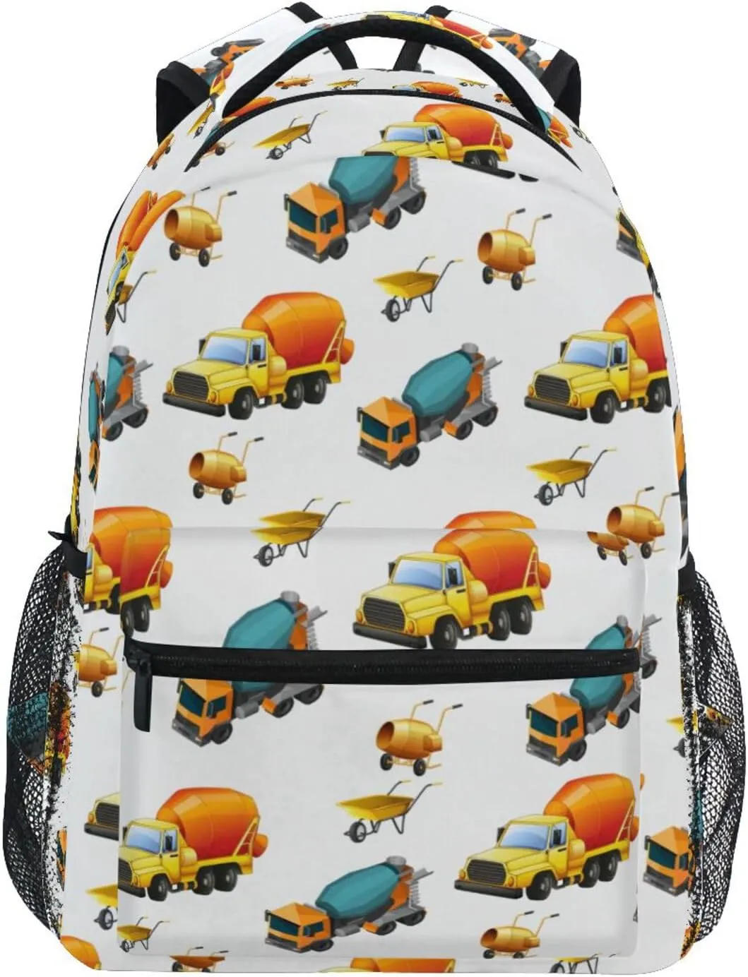 Travel Laptop Backpack Daypack Concrete Mixer Truck College School Computer Bag Bookbag for Kids, Fits 3 to 6 years old