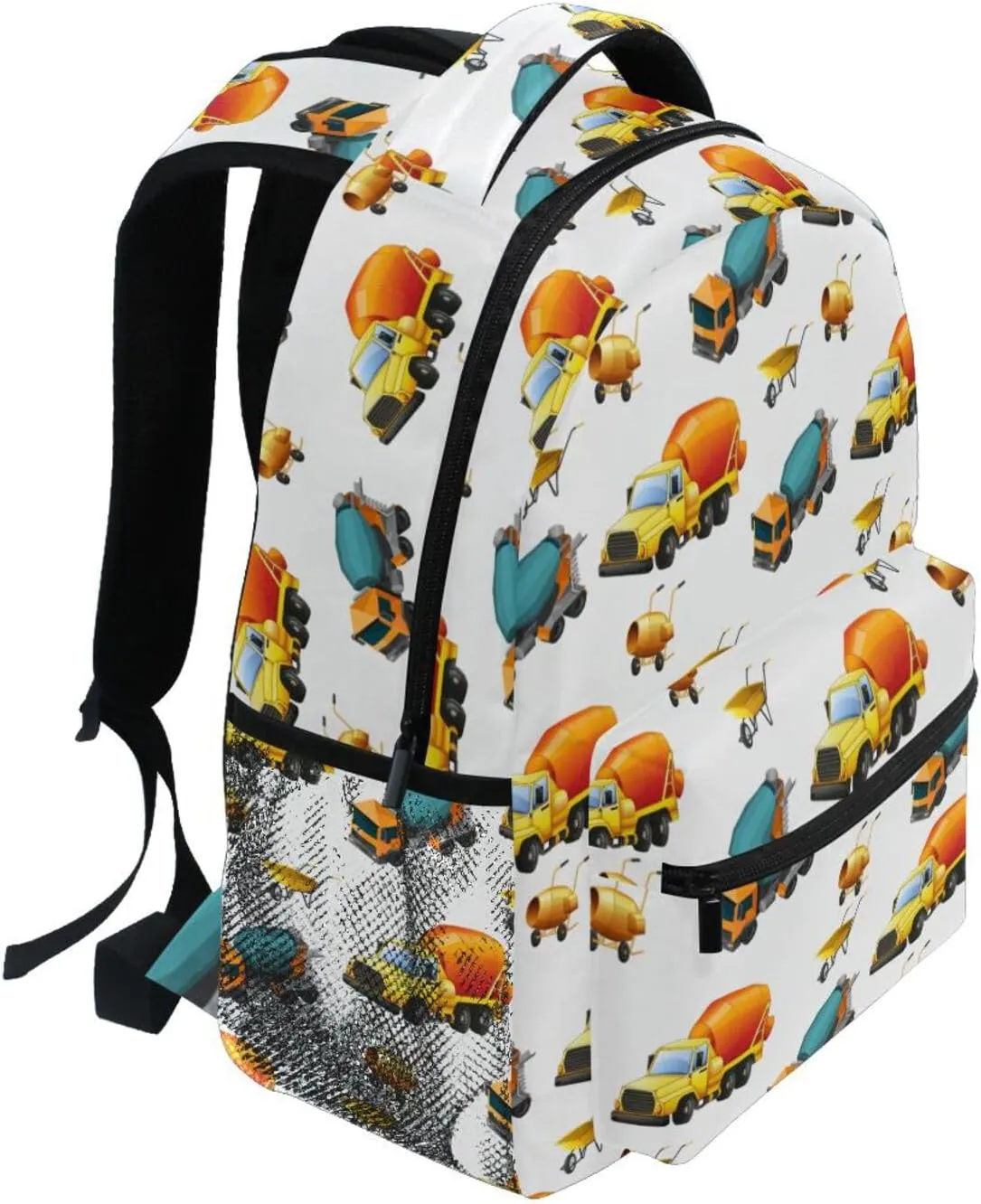 Travel Laptop Backpack Daypack Concrete Mixer Truck College School Computer Bag Bookbag for Kids, Fits 3 to 6 years old