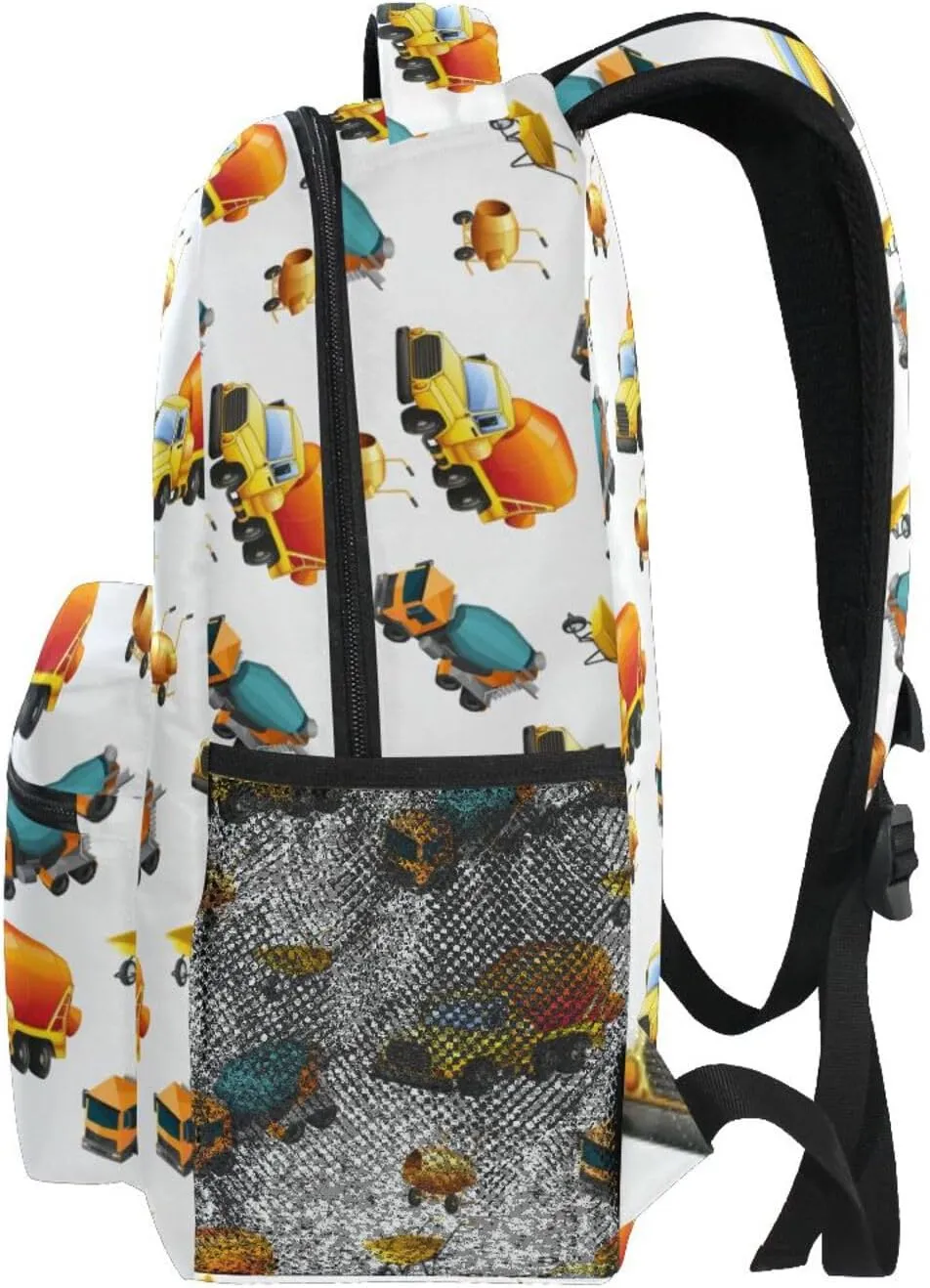 Travel Laptop Backpack Daypack Concrete Mixer Truck College School Computer Bag Bookbag for Kids, Fits 3 to 6 years old