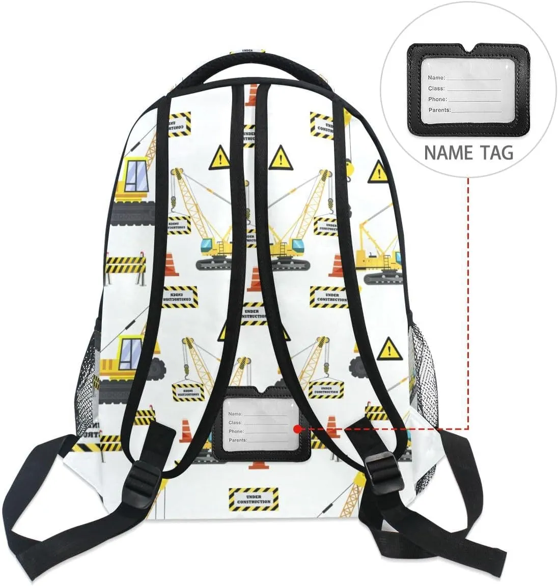 Travel Laptop Backpack Daypack Hoisting Crane Truck College School Computer Bag Bookbag for Kids, Fits 3 to 6 years old