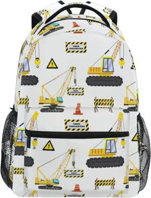 Travel Laptop Backpack Daypack Hoisting Crane Truck College School Computer Bag Bookbag for Kids, Fits 3 to 6 years old