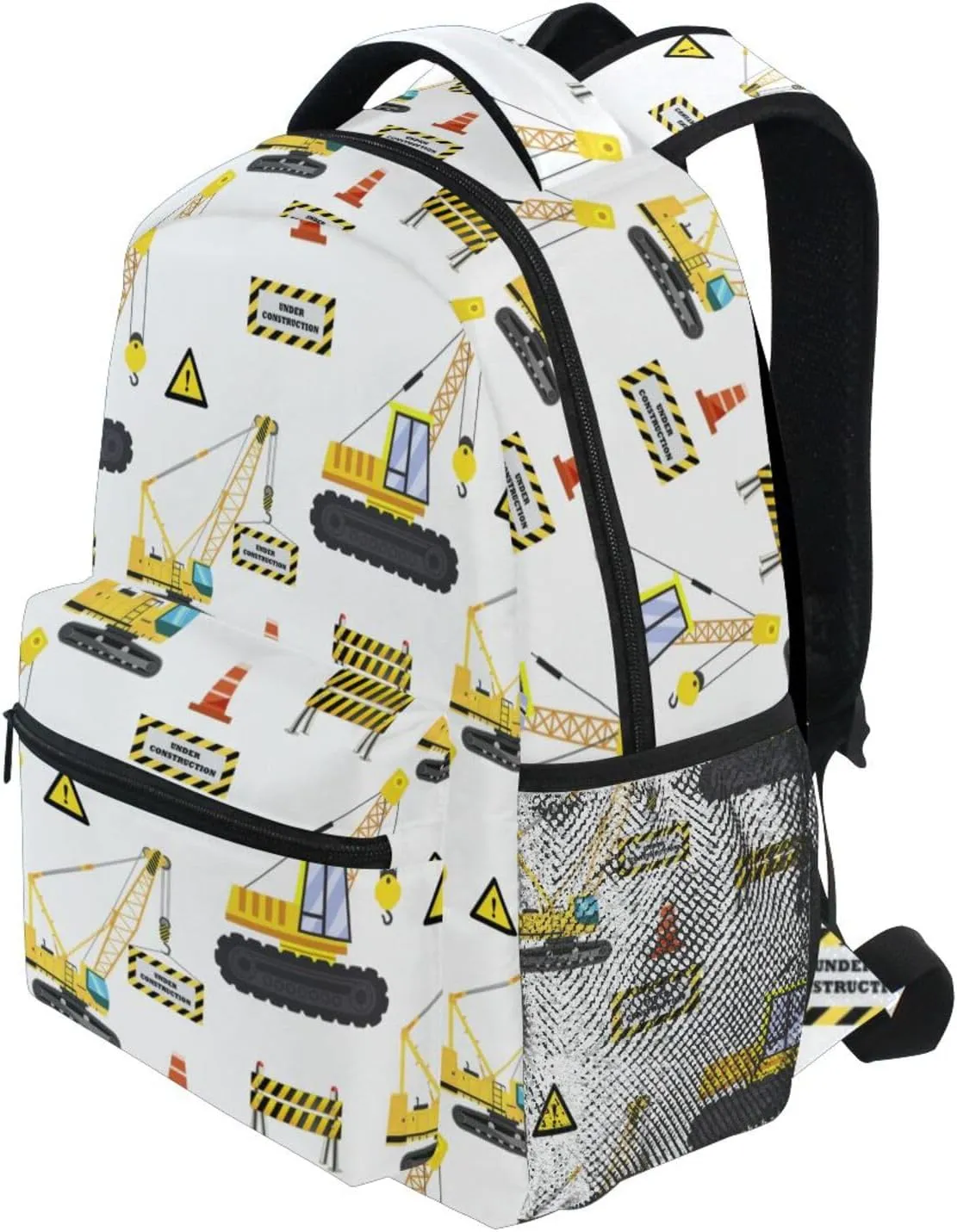 Travel Laptop Backpack Daypack Hoisting Crane Truck College School Computer Bag Bookbag for Kids, Fits 3 to 6 years old