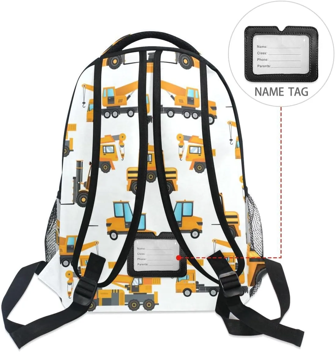 Travel Laptop Backpack Daypack Industrial Elevator Truck College School Computer Bag Bookbag for Kids, Fits 3 to 6 years old