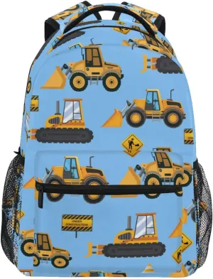 Travel Laptop Backpack Daypack Skid Loader Truck College School Computer Bag Bookbag for for Kids, Fits 3 to 6 years old