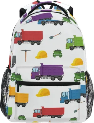 Travel Laptop Backpack Daypack Unloading Dump Truck College School Computer Bag Bookbag for Kids, Fits 3 to 6 years old