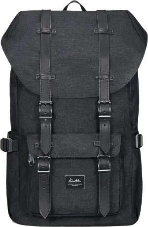 Travel Laptop Backpack, Outdoor Rucksack, School backpack Fits 15.6(Linen Black)