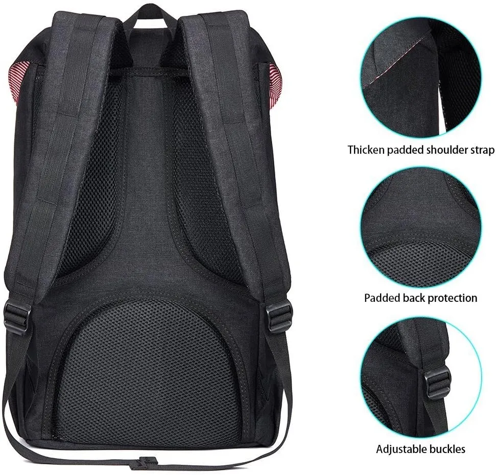 Travel Laptop Backpack, Outdoor Rucksack, School backpack Fits 15.6(Linen Black)