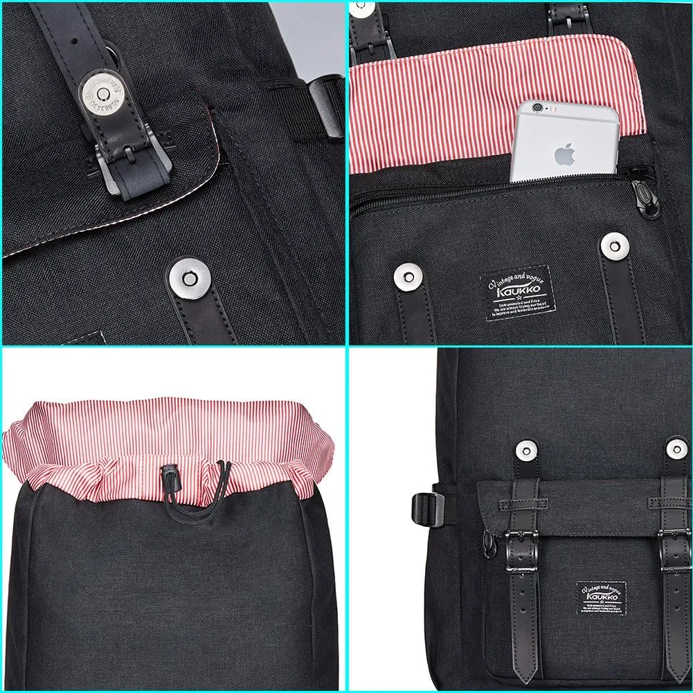 Travel Laptop Backpack, Outdoor Rucksack, School backpack Fits 15.6(Linen Black)