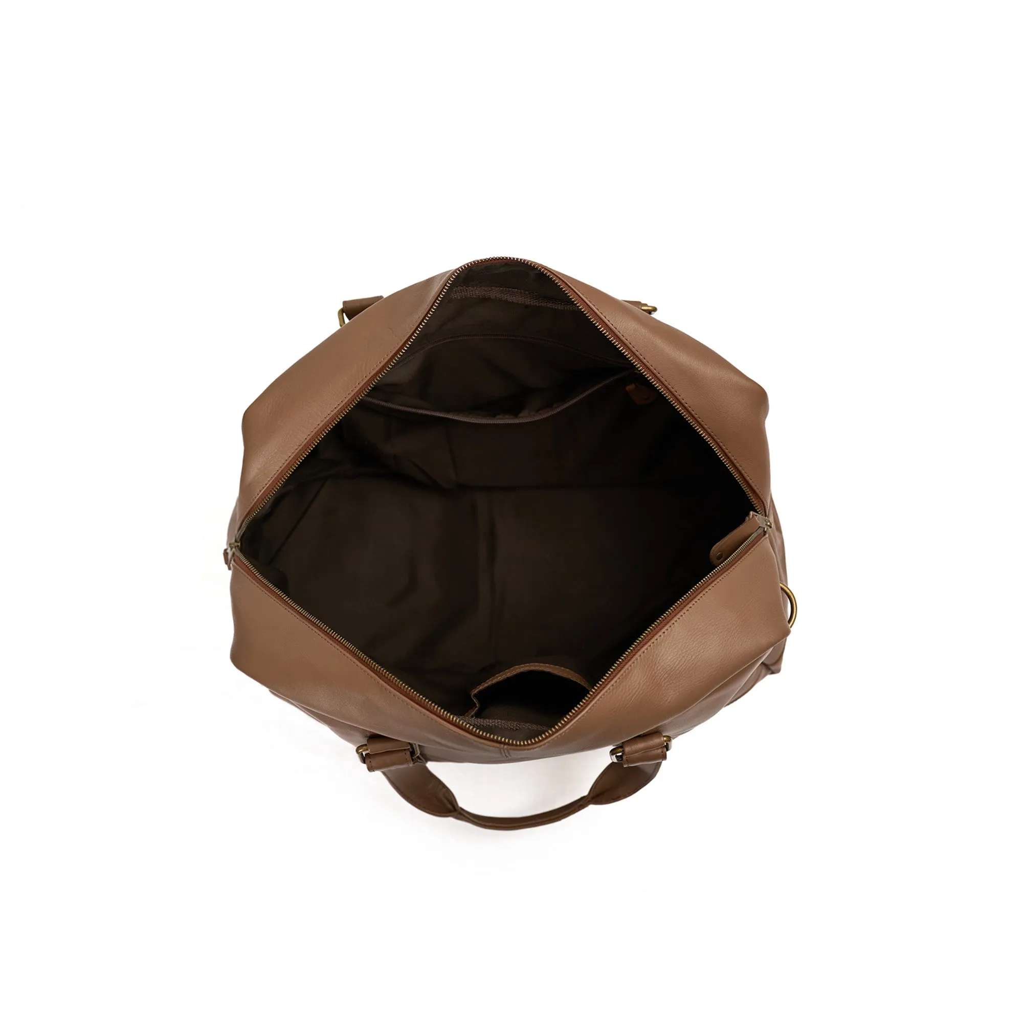 Travel Leather Duffel Bag - Brown