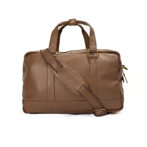 Travel Leather Duffel Bag - Brown