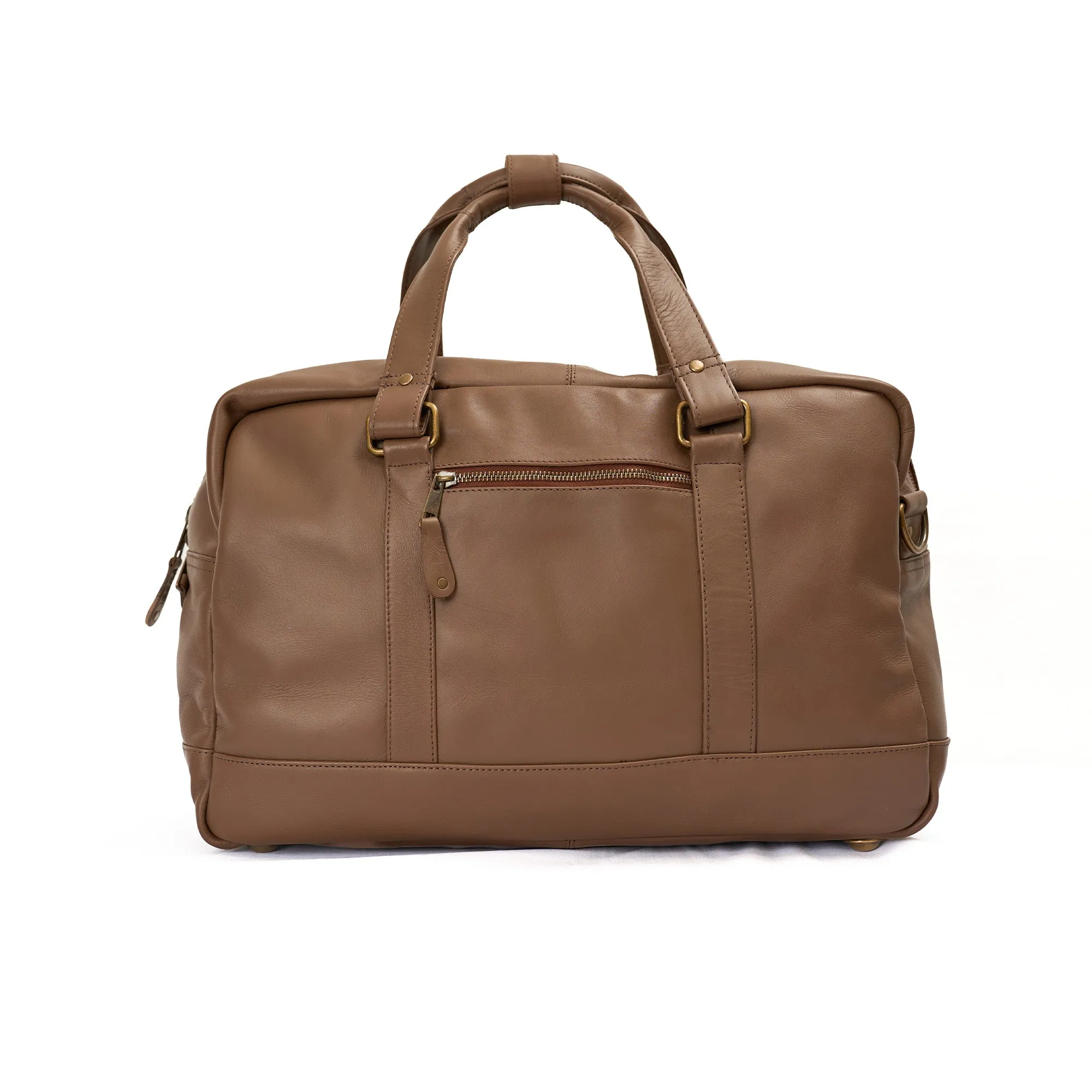Travel Leather Duffel Bag - Brown