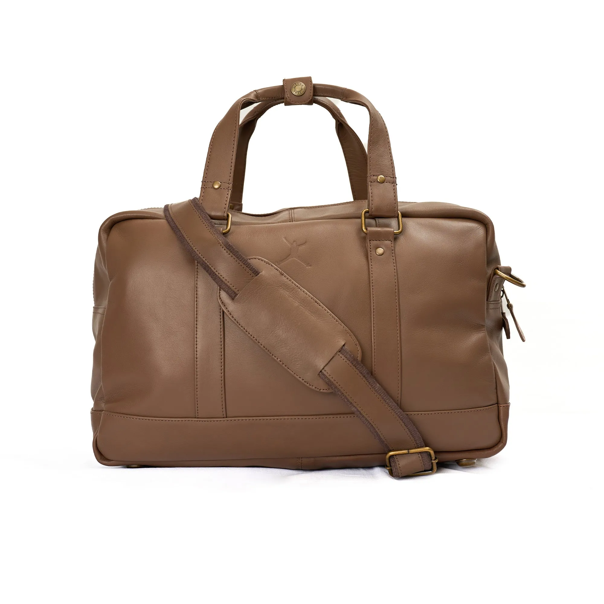 Travel Leather Duffel Bag - Brown