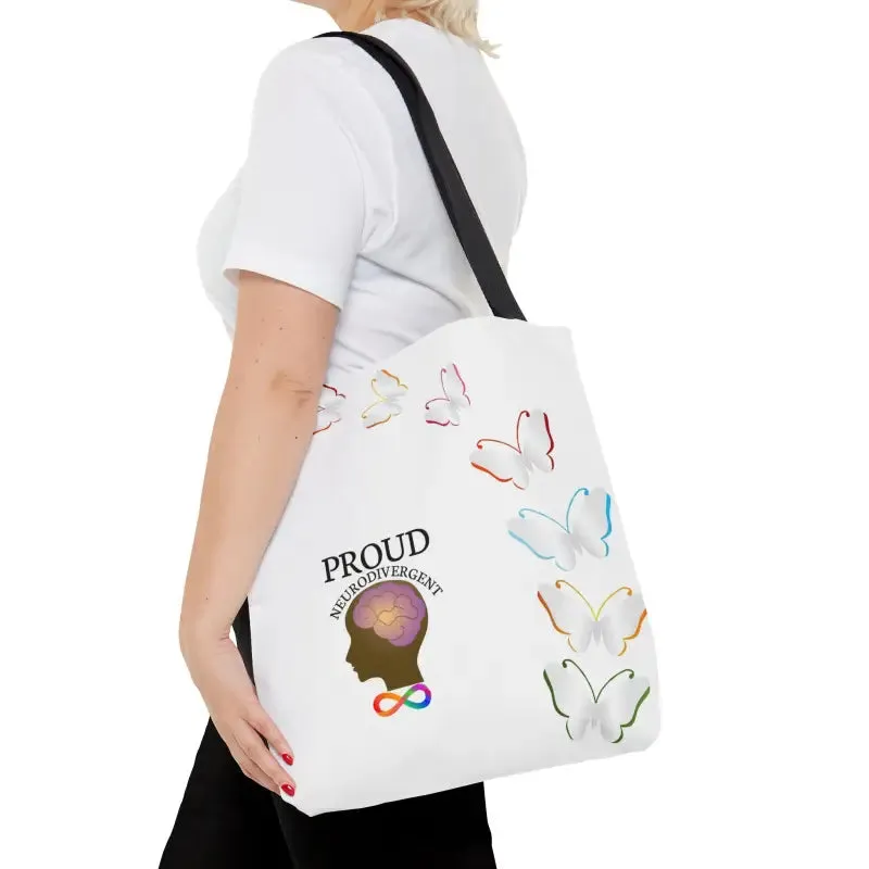 Trendy Proud Neurodivergent Tote Bag for Beach Vibes