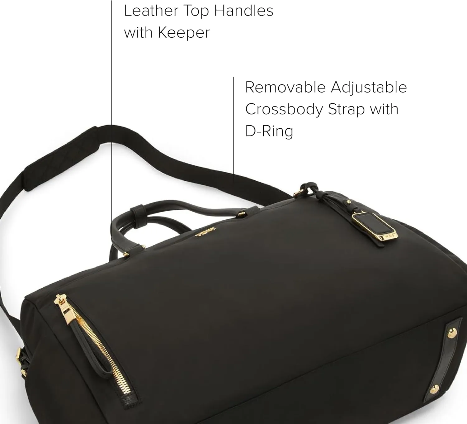 TUMI - Voyageur Venice Duffel - Aesthetic Travel Duffel Bag for Women - Multicompartment Weekender Ladies' Bag - Black/Gold