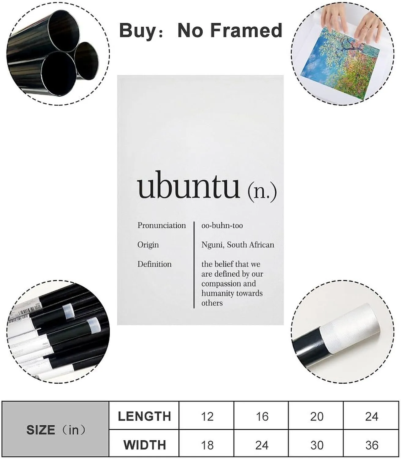 Ubuntu Definition Wall Art Quote Poster Painting Wall Art Poster2-gigapixel-scale-2x Poster for Room Aesthetic Posters & Prints on Canvas Wall Art Poster for Room 12x18inch(30x45cm)