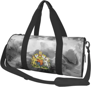 UK England Royal Coat of Arms United Kingdom Convertible Garment Bag with Shoulder Strap, Carry on Garment Duffel Bag for Men Women - Rolling Foldable for Travel Luggage Bags (Black)
