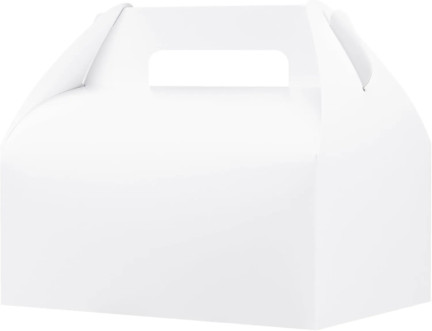UnicoPak 30 Pcs 9x6x6 Large Gable Boxes White Gift Boxes with Handles Bakery Boxes Treat Boxes Paper Lunch Boxes To Go Boxes for Birthday Wedding Party Favors Picnic Christmas