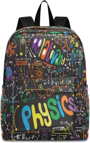 Unisex Physics Scientific Formulas and Calculation Large Laptop Backpack Durable Travel Computer Bag Portable Shoulders Bag for Books Work Daily