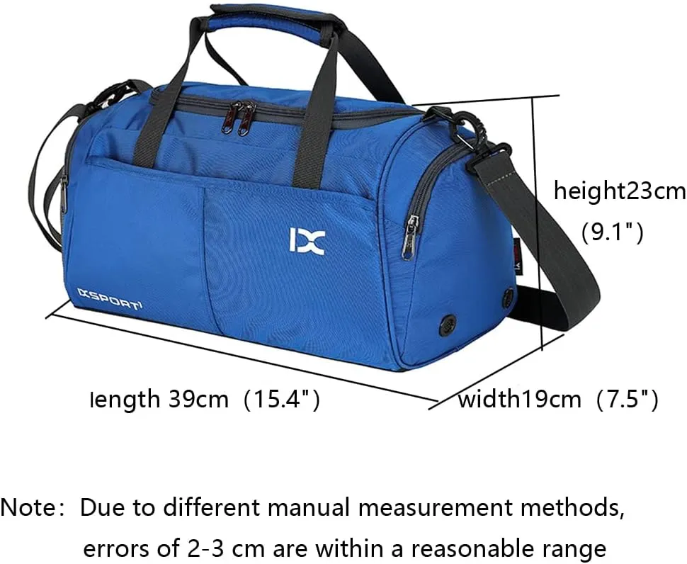 Unisex Wet and Dry Separation Gym Tote Bag with Shoes Compartment,Crossbody Drum Bag for Yoga/Sports/Weekend Getaway.