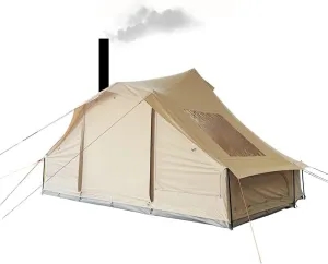 UNISTRENGH Outdoor Star Gazer Camping Tent Waterproof Family Tent Cotton Canvas Tent for 6-12 People with Roof Windows, Stove Jack Hole
