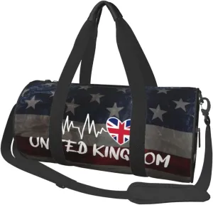 United Kingdom Heartbeat Duffel Bag Gym Bag Travel Sports Tote Large Foldable Beach Swim Yoga5