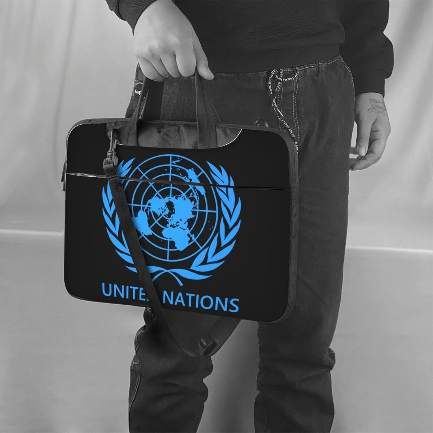 United Nations Emblem 3d Pattern Laptop Bag Shoulder Bag Computer Notebook Briefcase Messenger Bag