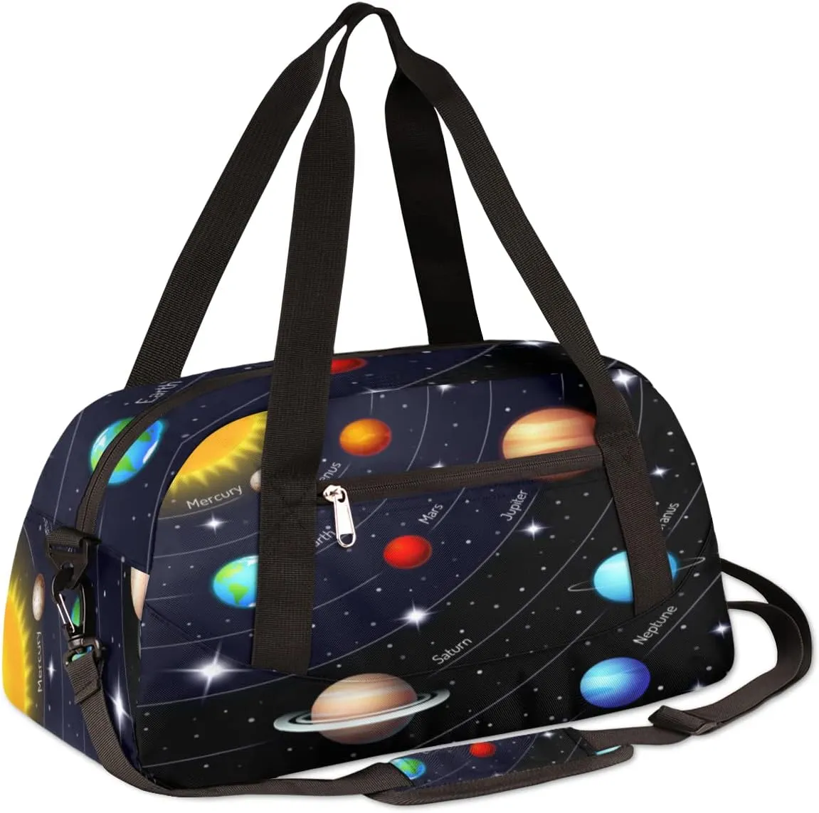 Universe Galaxy Solar System Kids Duffel Overnight Bags, Planet Boys Weekender Travel Bag Carry on Sports Gym Bag for Kids Boys
