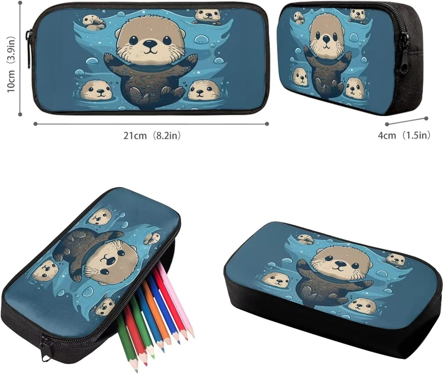 Upetstory Sea Otter Backpack for Girls Boys Kids 6-8 10-12 School Bag with Lunch Box Pencil Case Preschooler Primary Student Bookbag Elementary Schoolbag Daypack Hiking Camping Travel Rucksack
