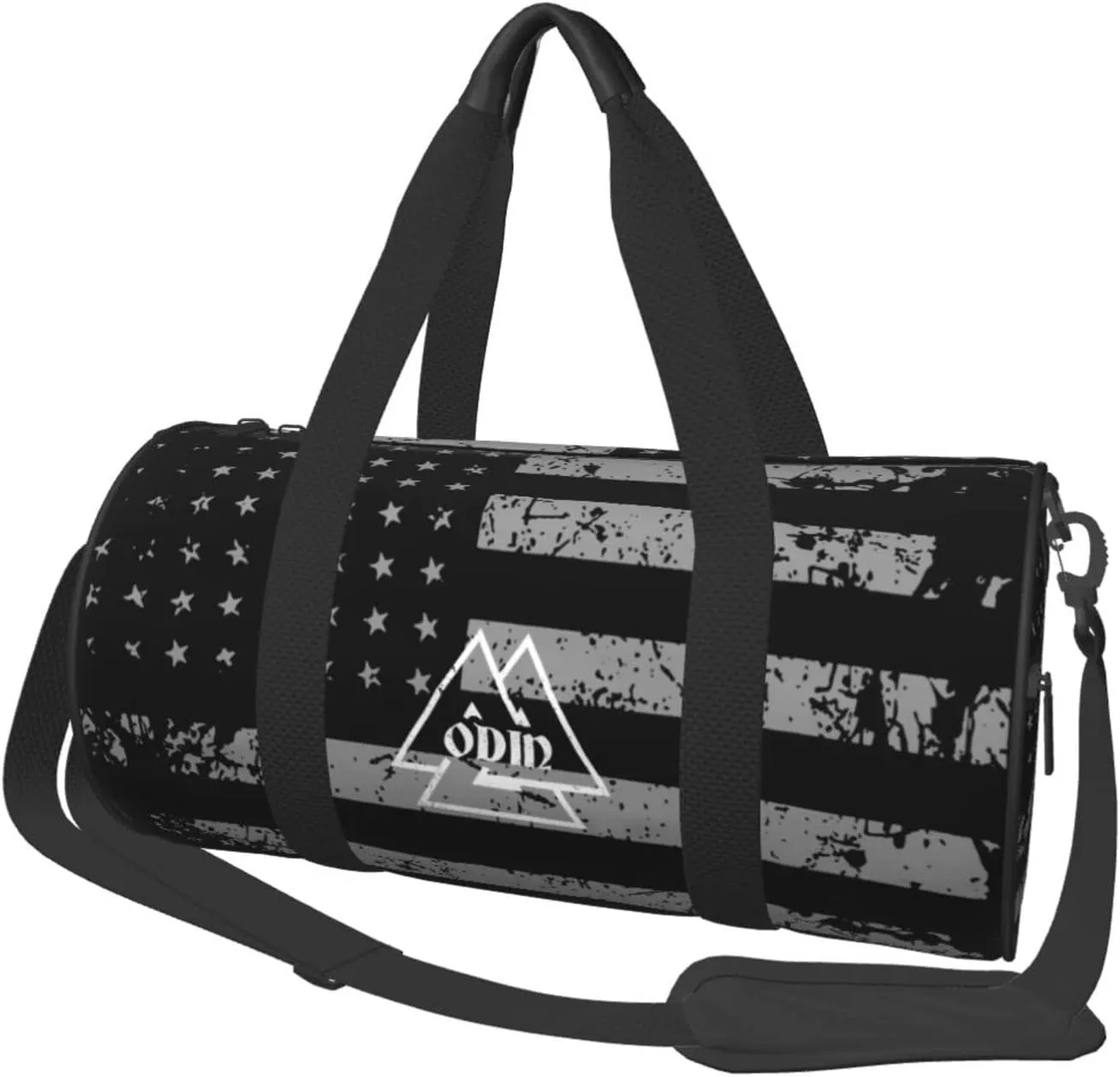 Valknut, The Symbol Of Odin God Travel Luggage Duffel Bag Sports Rolling Foldable Duffel Bag, Black