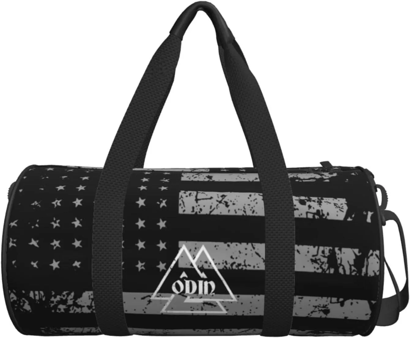 Valknut, The Symbol Of Odin God Travel Luggage Duffel Bag Sports Rolling Foldable Duffel Bag, Black