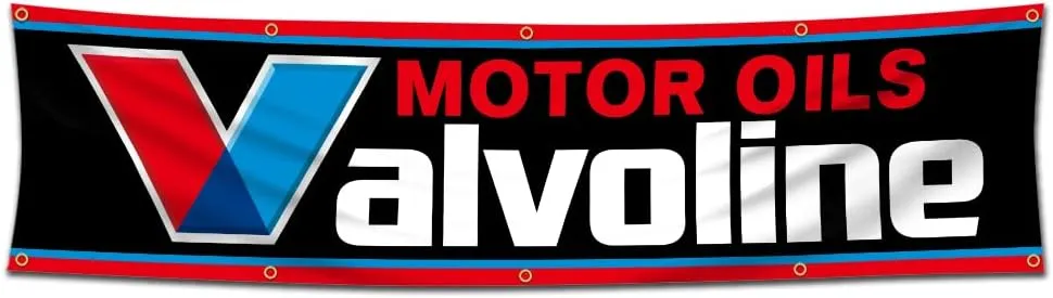 Valvoline Flag Motor Oil Banner, 2x8ft Garage Shop Wall Decor Flags