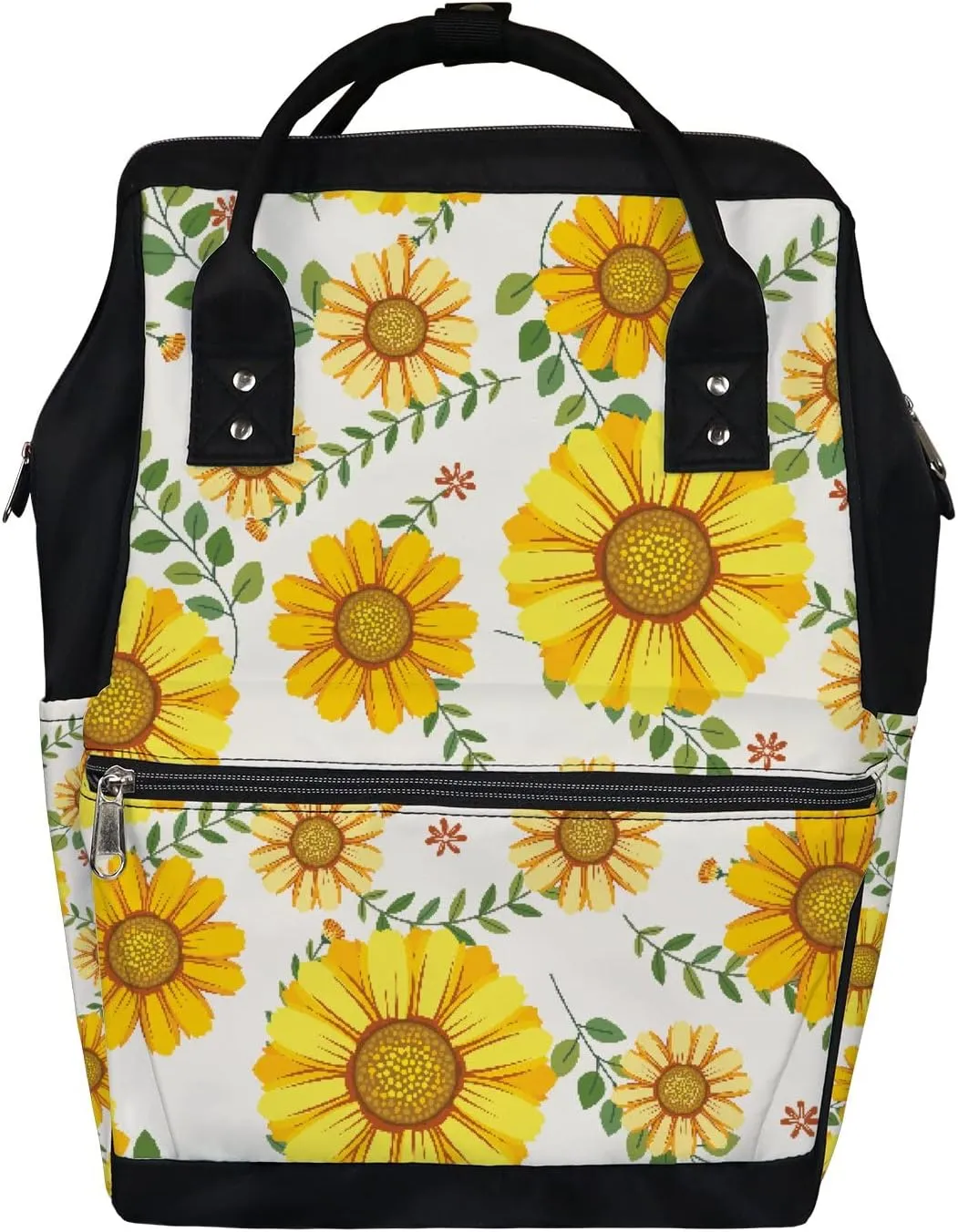 Vantaso Diaper Bag Mommy Backpack Travel Large Capacity Yellow Cosmos Flowers Multifunction Shoulder Nappy Bag Tote Bag for Woman