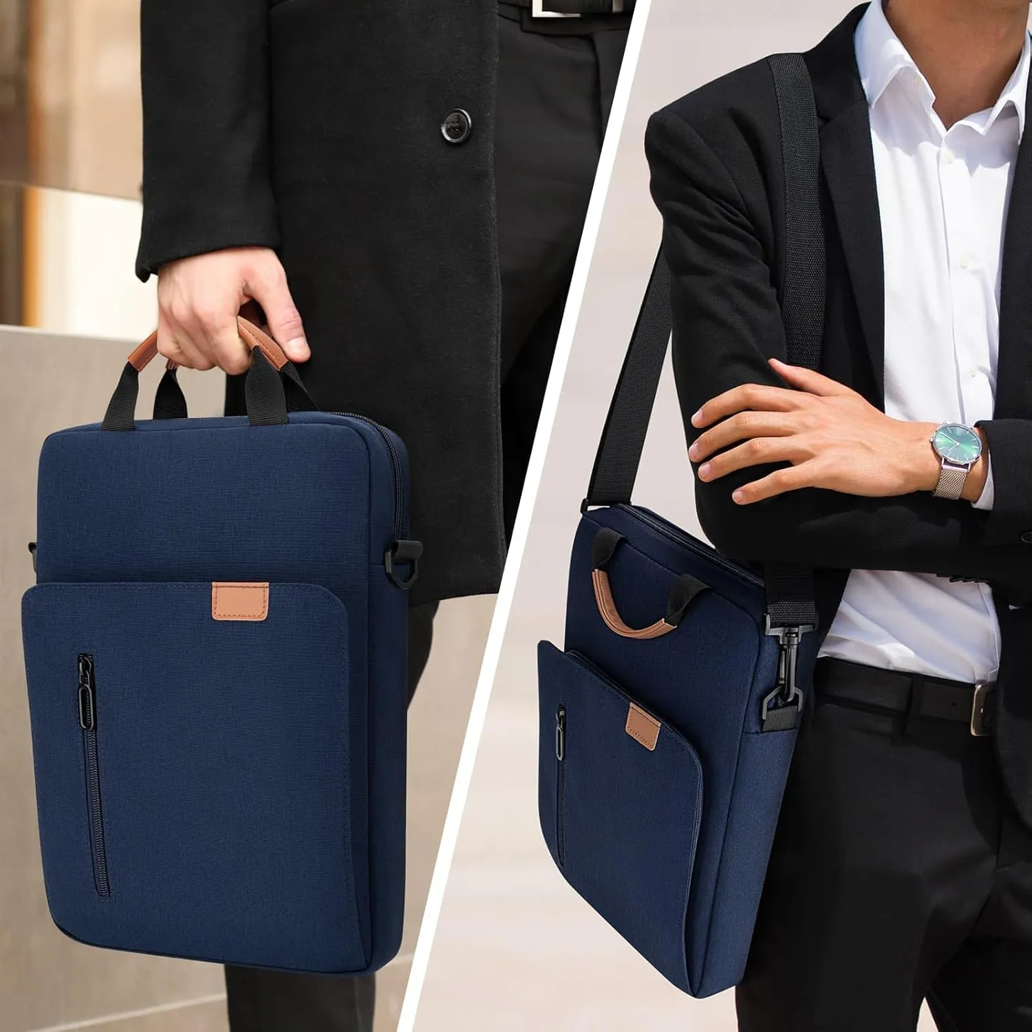 Vertical Laptop Case Computer Bag for 13-13.3 Inch MacBook Air/Pro Computer Notebook, Waterproof Protective Lightweight Laptop Computer Cover Bag, Navy Blue