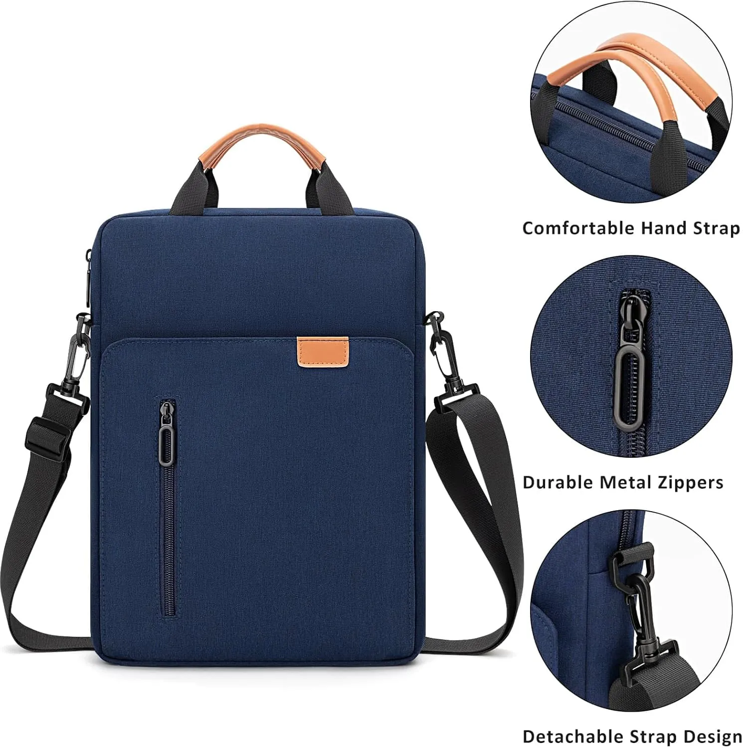 Vertical Laptop Case Computer Bag for 13-13.3 Inch MacBook Air/Pro Computer Notebook, Waterproof Protective Lightweight Laptop Computer Cover Bag, Navy Blue