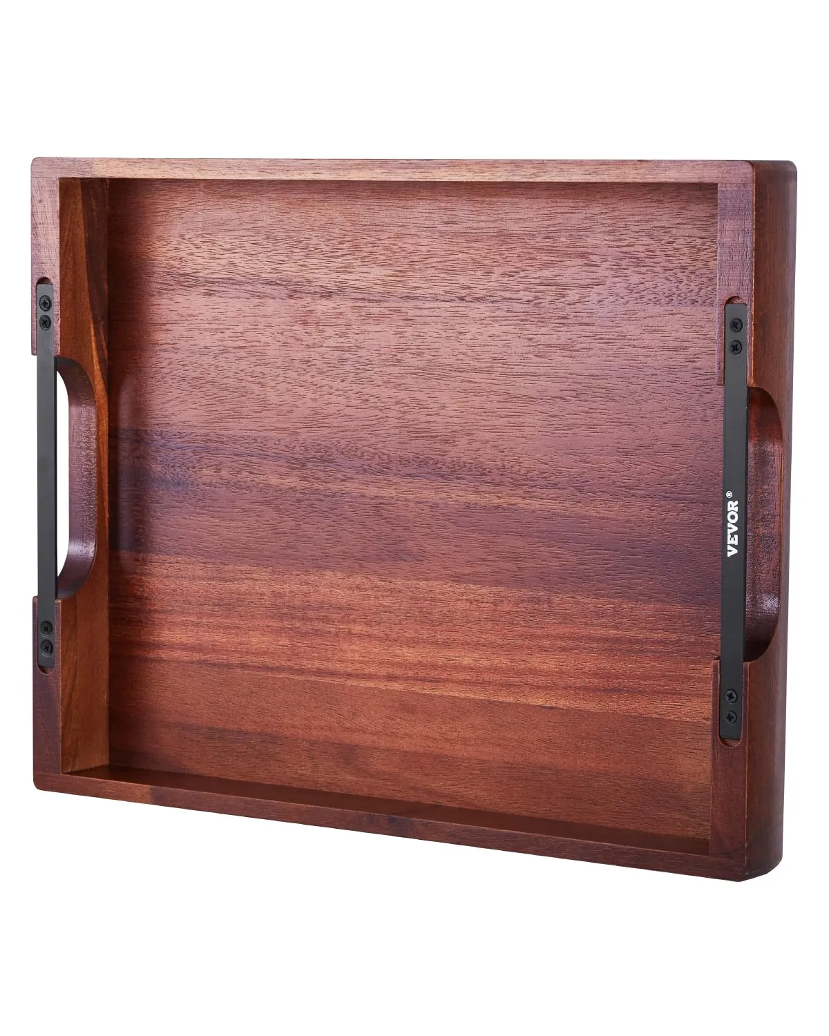 VEVOR Wood Serving Tray, Acacia Wooden Tray Board with Handles, Decorative Rustic Serving Trays Platter, Ideal for Breakfast in Bed, Lunch, Kitchen, Living Room, Ottoman, Coffee Table, Party, Couch