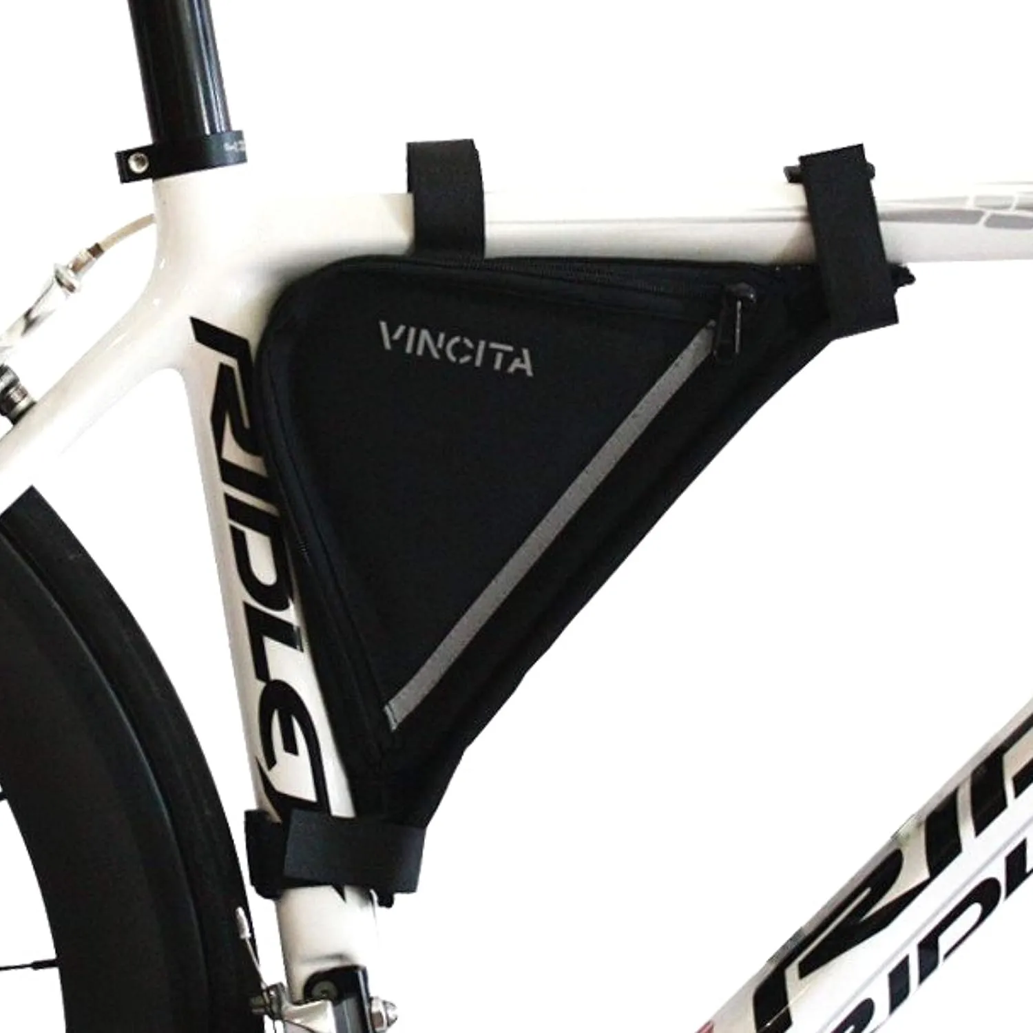 Vincita Bike Small Triangle Frame Bag Lift - Black, With Shoulder Pad For Easy Carrying, Open Both Sides - Cycling Frame Pack For Mountain Bike/Mtb Road, Hybrid - Bicycle Accessories