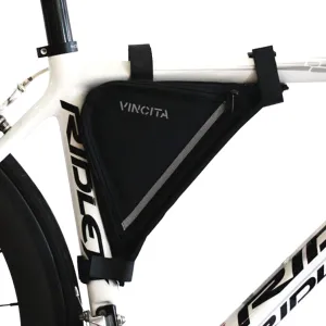 Vincita Bike Small Triangle Frame Bag Lift - Black, With Shoulder Pad For Easy Carrying, Open Both Sides - Cycling Frame Pack For Mountain Bike/Mtb Road, Hybrid - Bicycle Accessories
